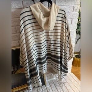 BCBG sweater/cape/ponch with hood